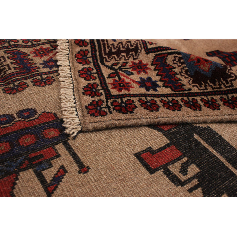 Tapis unique en laine noué à la main style Oushak beige et brun des années 2010 de 6 pi 11 po x 9 pi 4 po Quinterrius