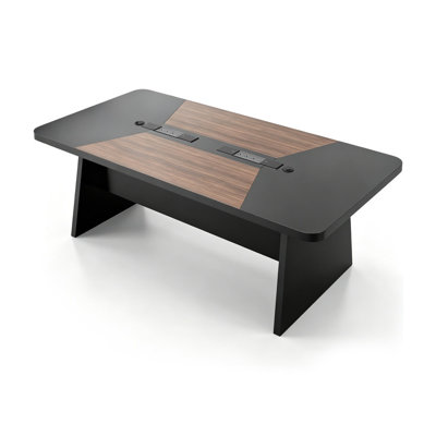 94.5" Walnut Conference Table (Seats 8–10) — 2" Thick Top, Built‑in Power & USB‑C, Heavy‑Duty Base