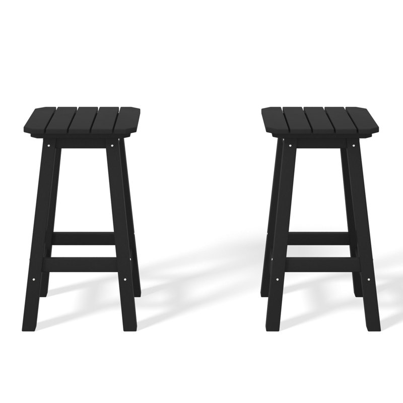 Tabouret de comptoir carré 24 po Laguna, Noir