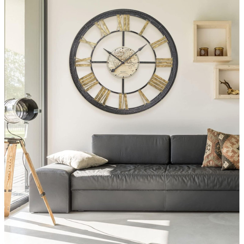 Olde World Oversized Metal Wall Clock, C4801