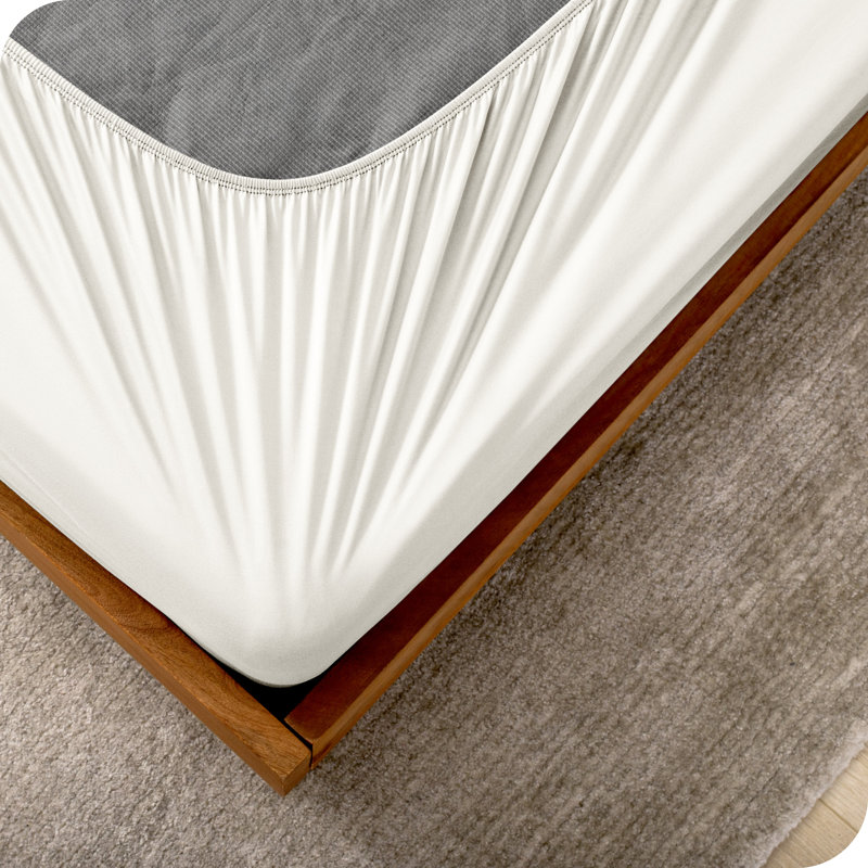 Housse de sommier enveloppante, Simple, Crème