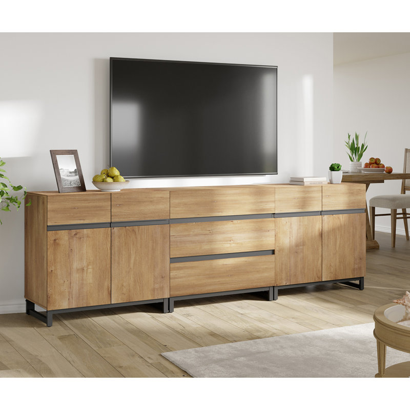 Lirah Manufactured Wood TV Stand, Oak