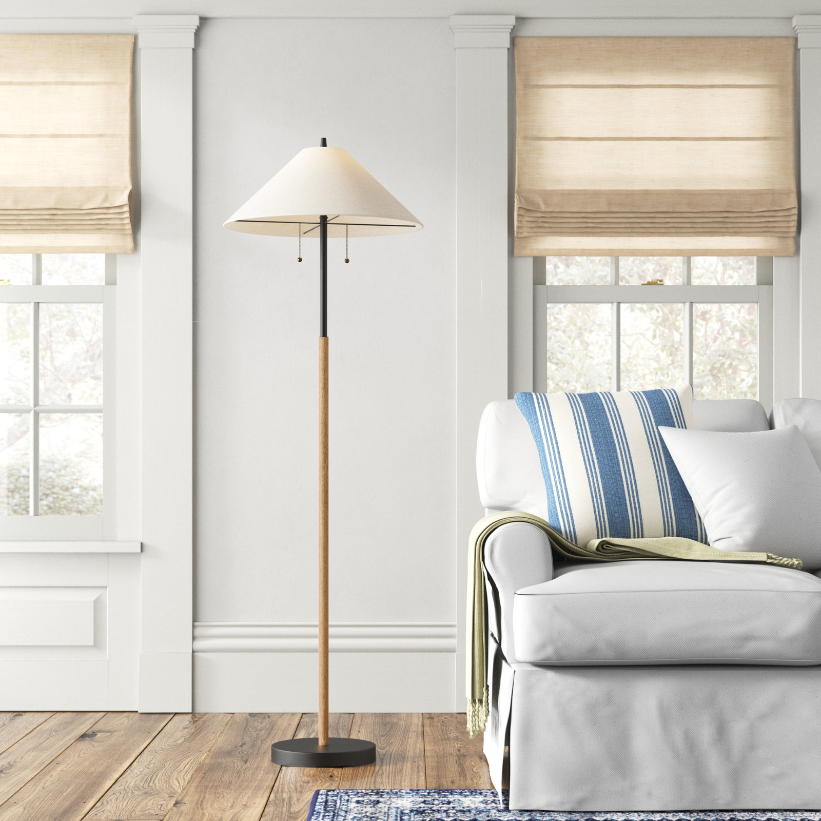 Florina 62'' Floor Lamp, Gold, Whiter