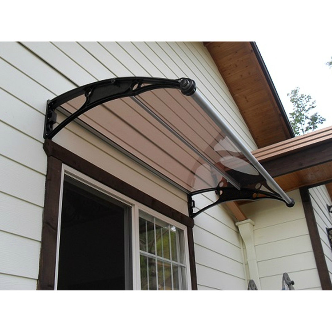 Canofix 3m Width x 1m Depth Door Canopy Black-Bracket Bronze-Sheet