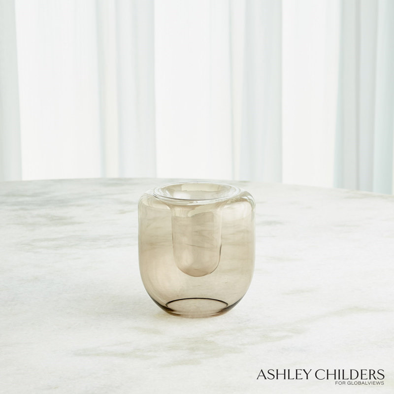 Double Take Vase-Light Topaz-Short, 5.75" H x 5.75" W x 5.75" D