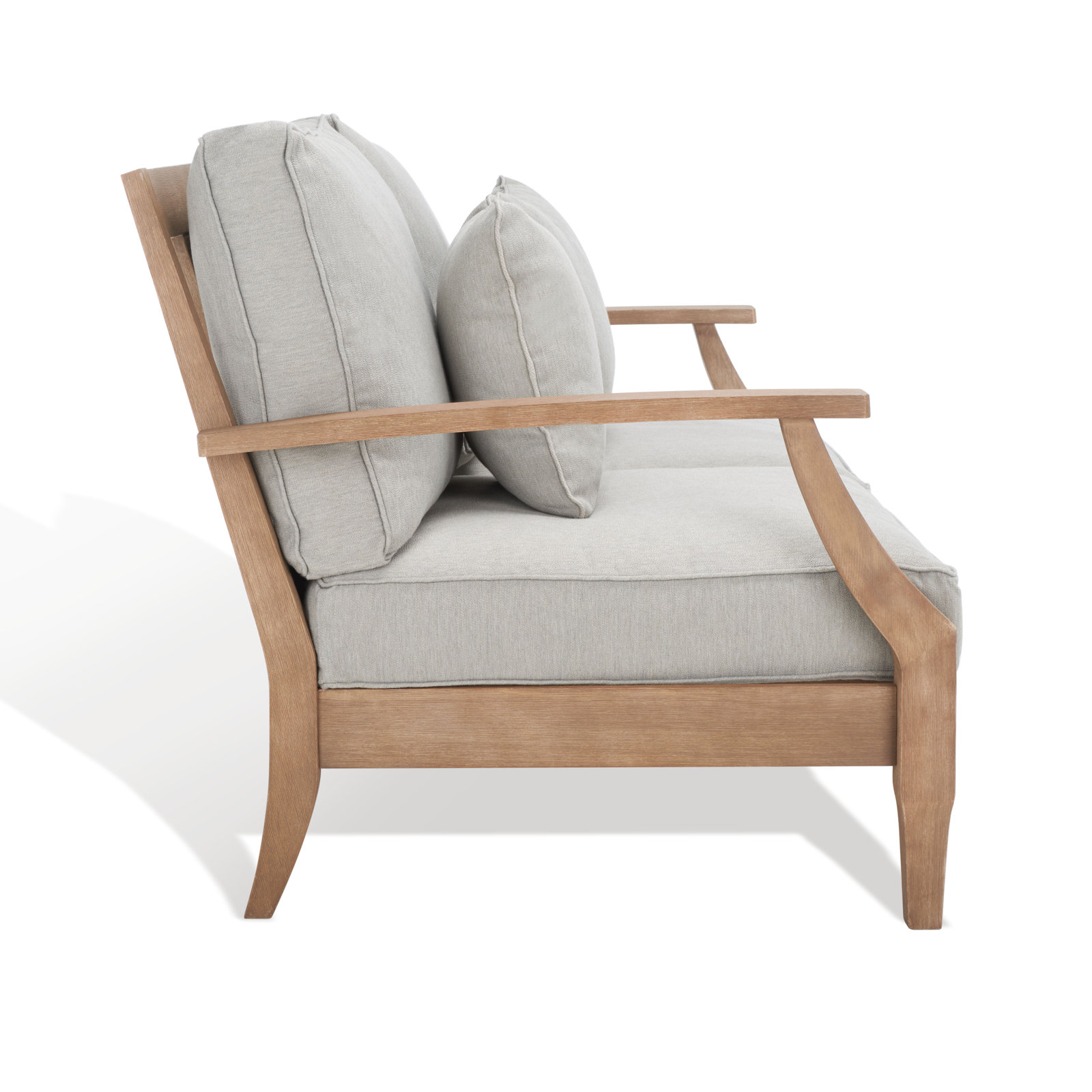Samya 56" Eucalyptus Patio Loveseat, Natural/Gray