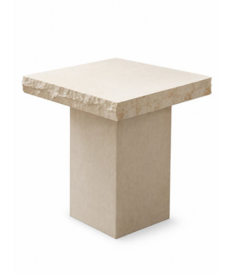 Raw Edge Travertine Side Table