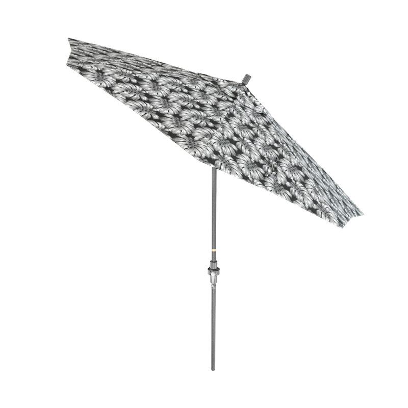 Parasol de marché 9 pi Junerose, Palmier graphite - Pacifica Premium, Hammertone gris clair