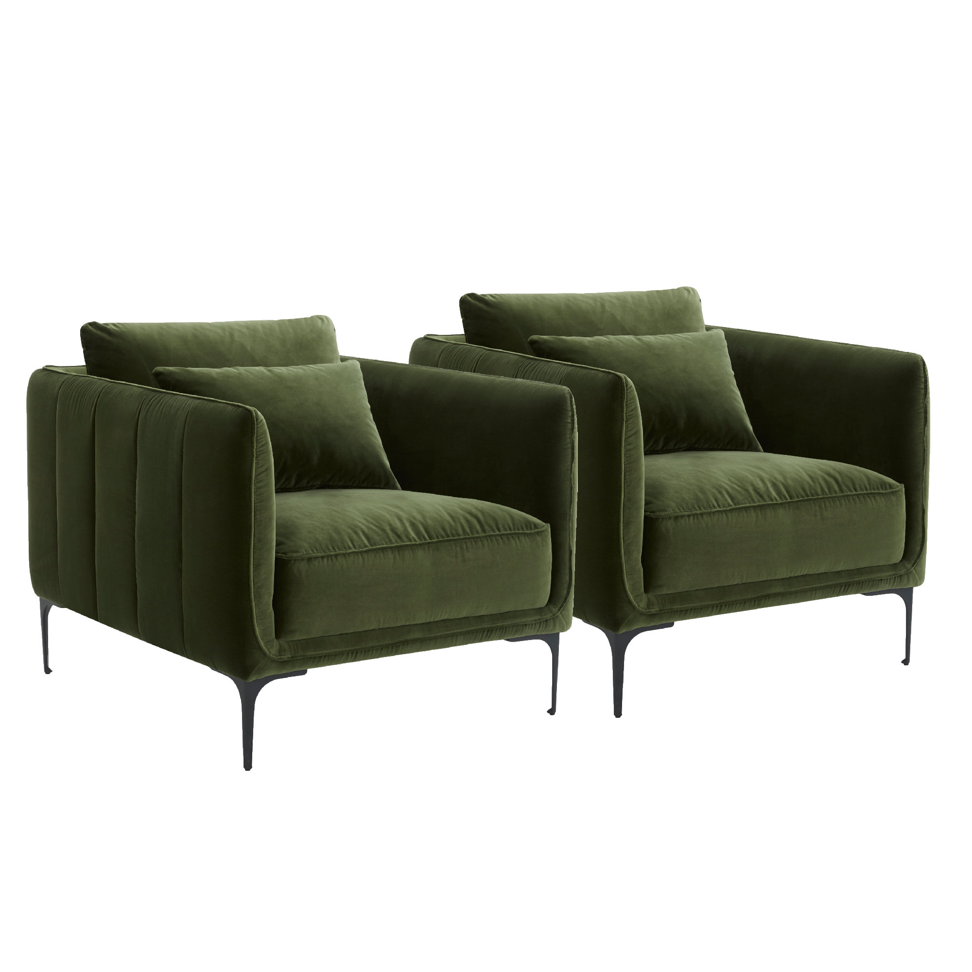 Rae Upholstered Armchair (Set of 2), Military Green