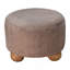 Repose-pieds rond en fausse fourrure Mocha
