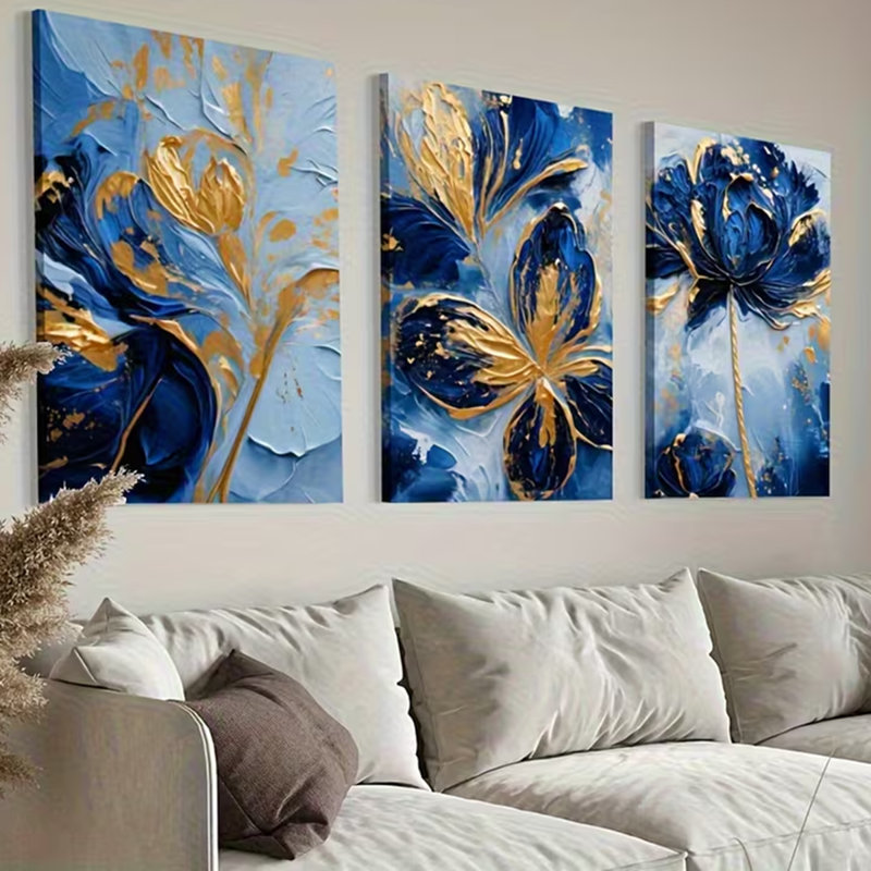 3 Piece Wrapped Canvas Print, 40 cm H x 90 cm W