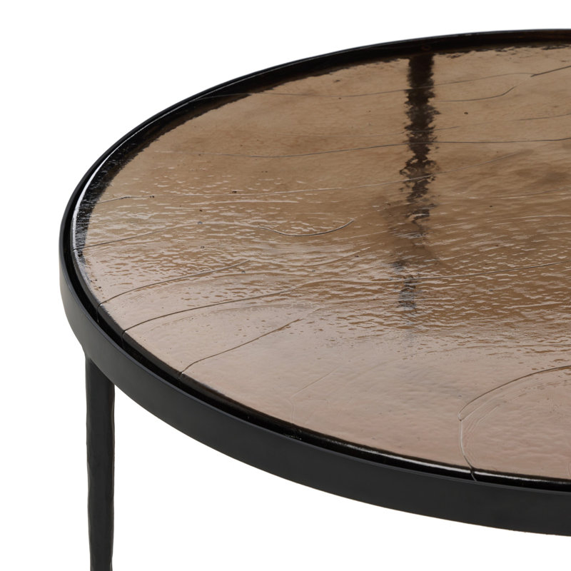Yoko Glass Coffee Table, Smoked Brown Cast Glass