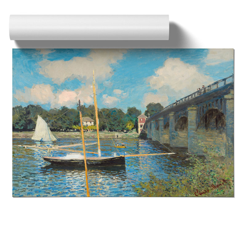 The Bridge At Argenteuil by Claude Monet - No Frame Painting, 42cm H x 59cm W x 0.1cm D