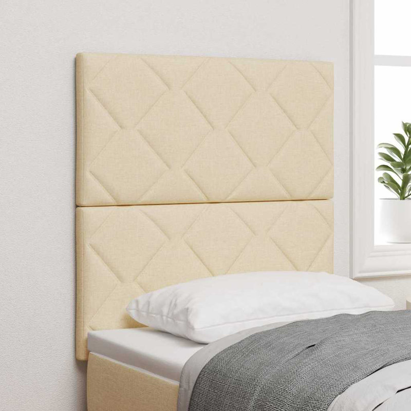 Fabric Headboard Geometric With Headboard Fabric, Cream, European Toddler (80 x 160 cm)