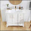 Ensemble de meuble-lavabo de salle de bain moderne Mid-Century avec rangement spacieux et lavabo en céramique intégré pour des salles de bain élégantes et fonctionnelles-105864604