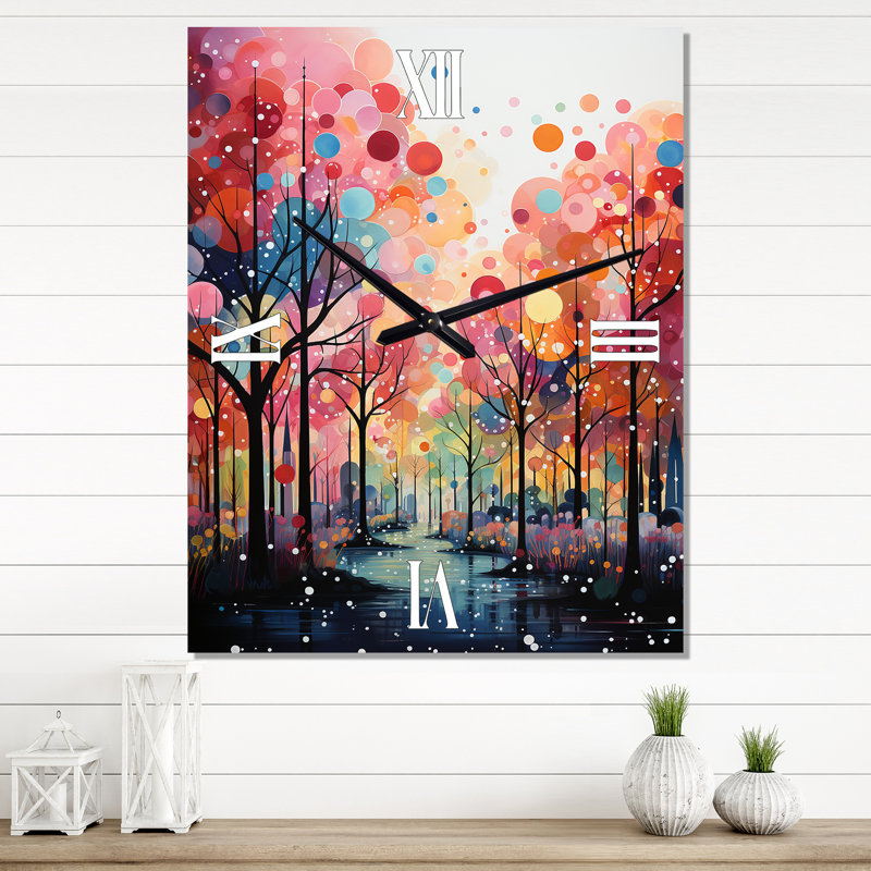 Sothea - Horloge murale florale Mid-Century, Moyen