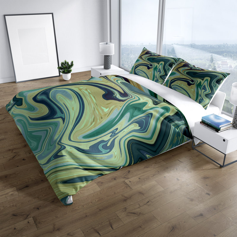  Ensemble de housse de couette Swirl Nautical, Housse de couette très grand + 2 taies décorativ