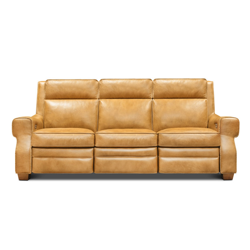 Spencer Reclining Sofa, Maestro Artisano Palomino Genuine Leather