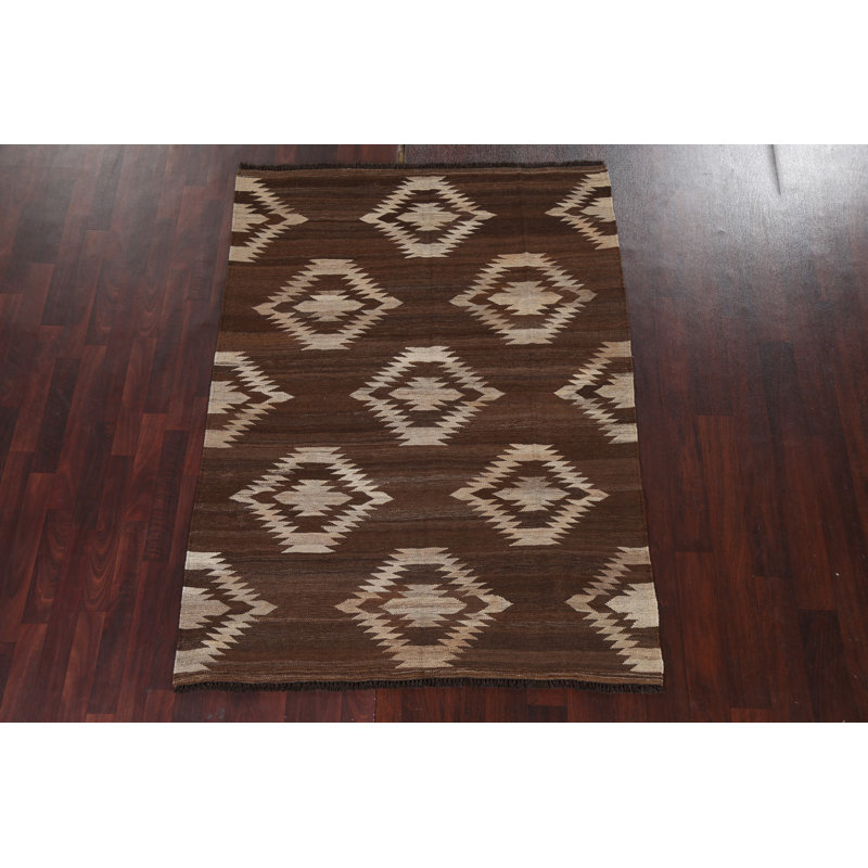 Tapis oriental à teinture naturelle Kilim, Rectangle 4 pi 11 po x 6 pi 7 po
