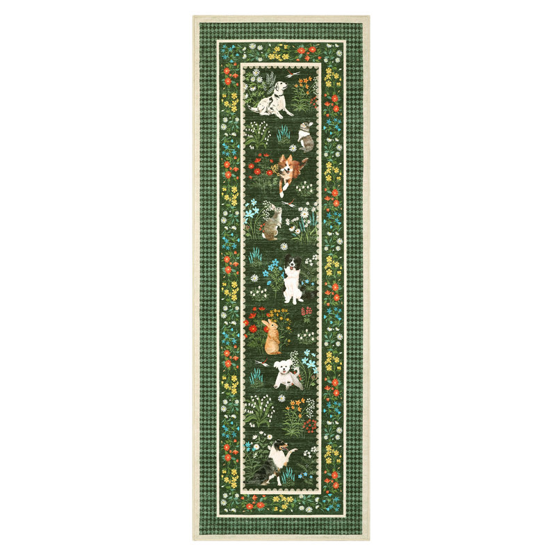 Area Rugs Floral Washable Rugs  Soft Living Room Area Rugs Boho Bedroom Rug, Non Slip Ultra Thin Soft Botanical Floor Carpet for Dining Room Home Office Farmhouse,