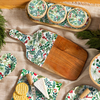 Festive Foliage Rectangular Wood Cutting Board
