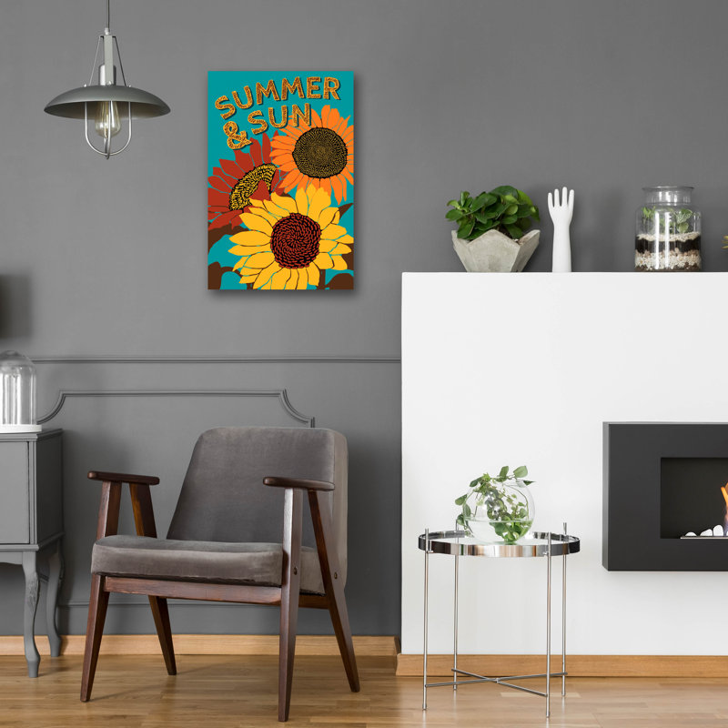 «Summer And Sun» par Art Licensing Studio, art mural en verre acrylique, H 24 po x l 16 po x P 0,2 po