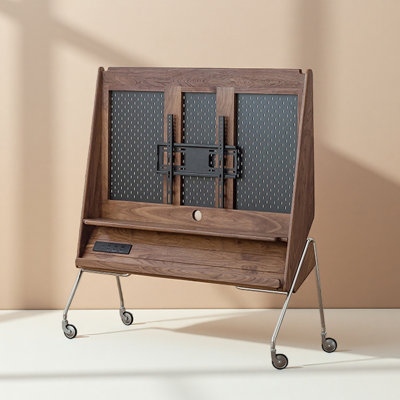 Retro-style stainless steel wooden TV stand
