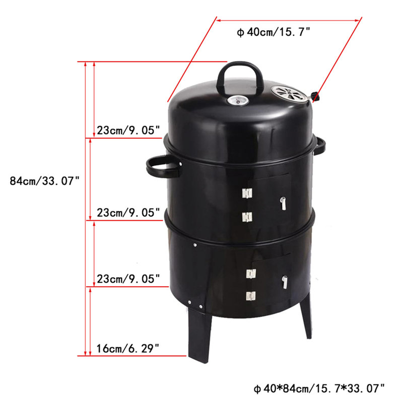 15,47 po Barbecue carré carré - Parfait pour recevoir des rassemblements idéaux de cuisinières