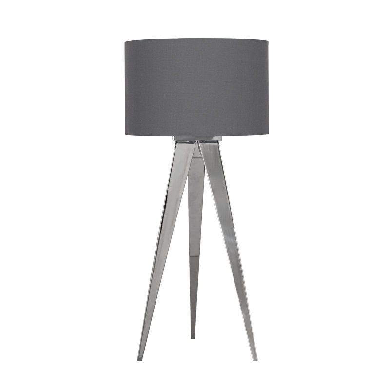 Abingdon Metal Tripod Lamp, Grey, Matt nickel