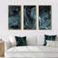 «Turquoise Creative Abstract Dark I», ensemble d'art mural sur toile moderne encadré de 3-1970013277-1970013279
