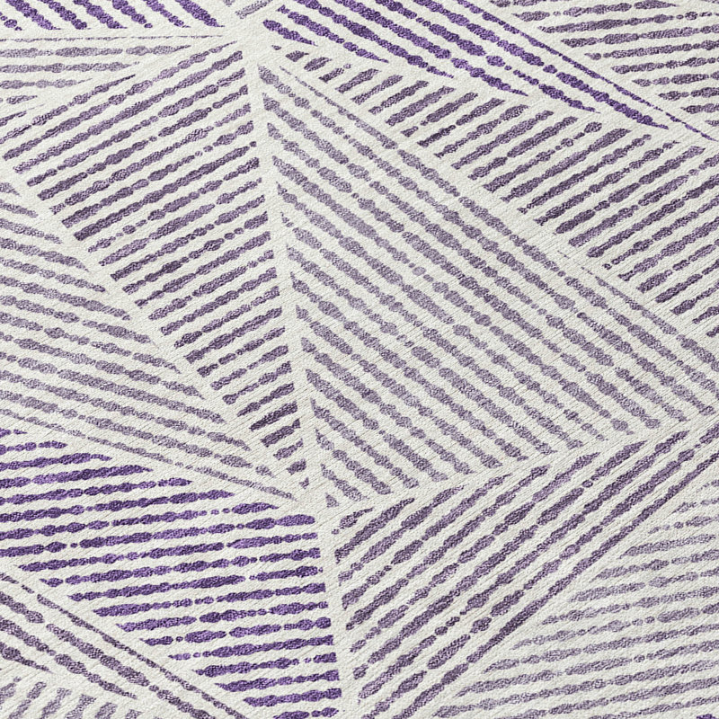 Tapis mauve en polyester tissé à la machine intérieur / extérieur Itzayana, Rectangle 5 pi x 7 pi 6 po