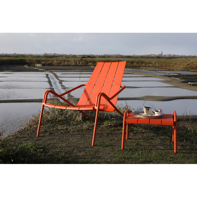 Misue Rectangular 46cm L Outdoor Side Table, Orange