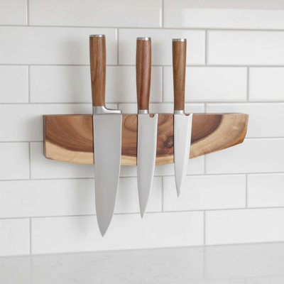 Porte-couteaux magnétique en bois 12,6 po