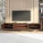 Mid-Century Modern TV Stand for 60+ Inch TVs, Walnut TV Console with 2 Storage Cabinets and 2 Drawers, Entertainment Center-1599355608-1599757651