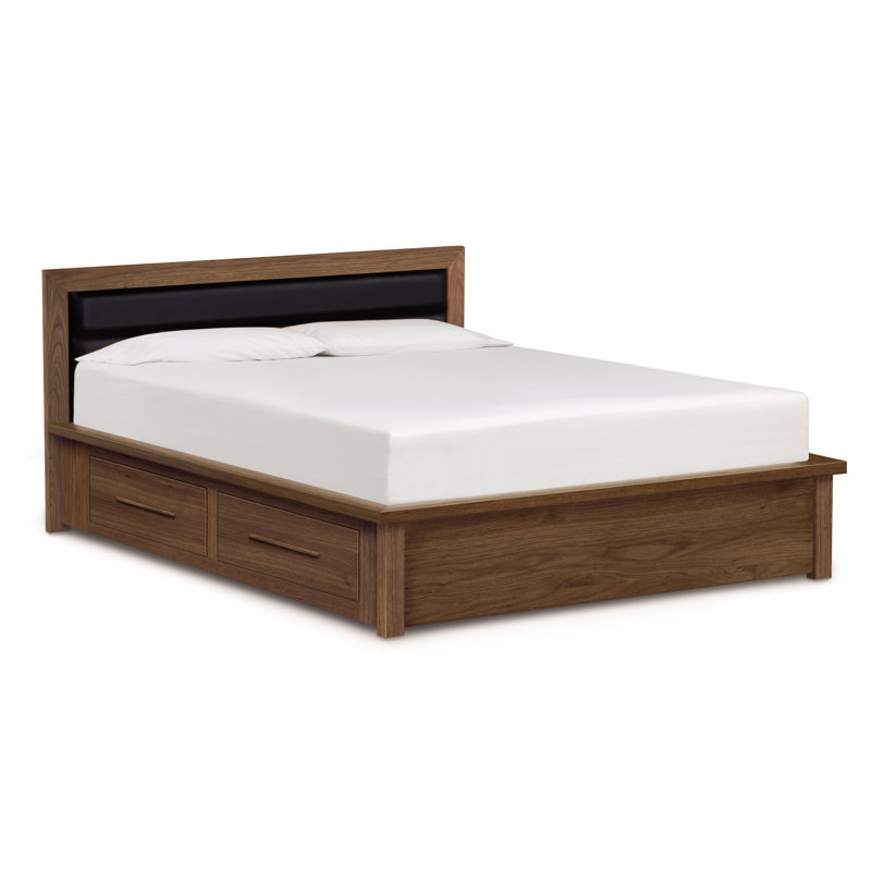 Moduluxe plate-forme personnalisable de chambre à coucher avec tête de lit rembourrée de tissu