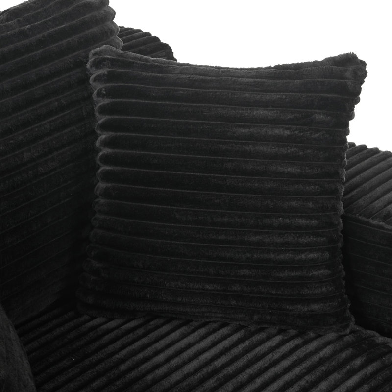 Fauteuil surdimensionné de 66 pouces, canapé-lit Cloud Comfy, chaise longue, Noir