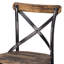 Tabouret de bar avec dossier croisé de finition antique - ajoute une touche distinctive de bois rustique antique