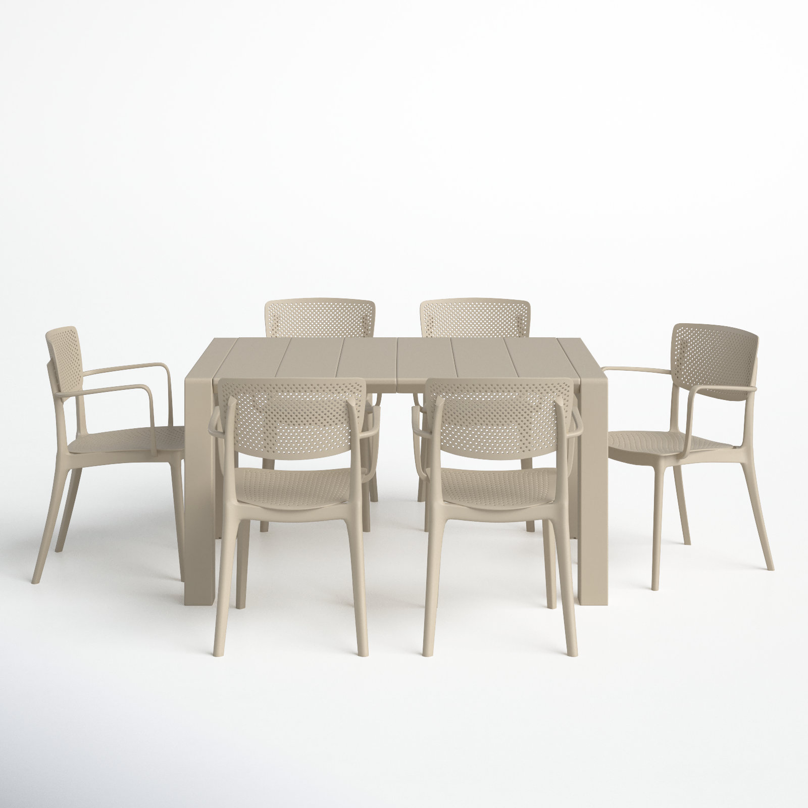 Farrah 39" Patio Dining Set, Taupe