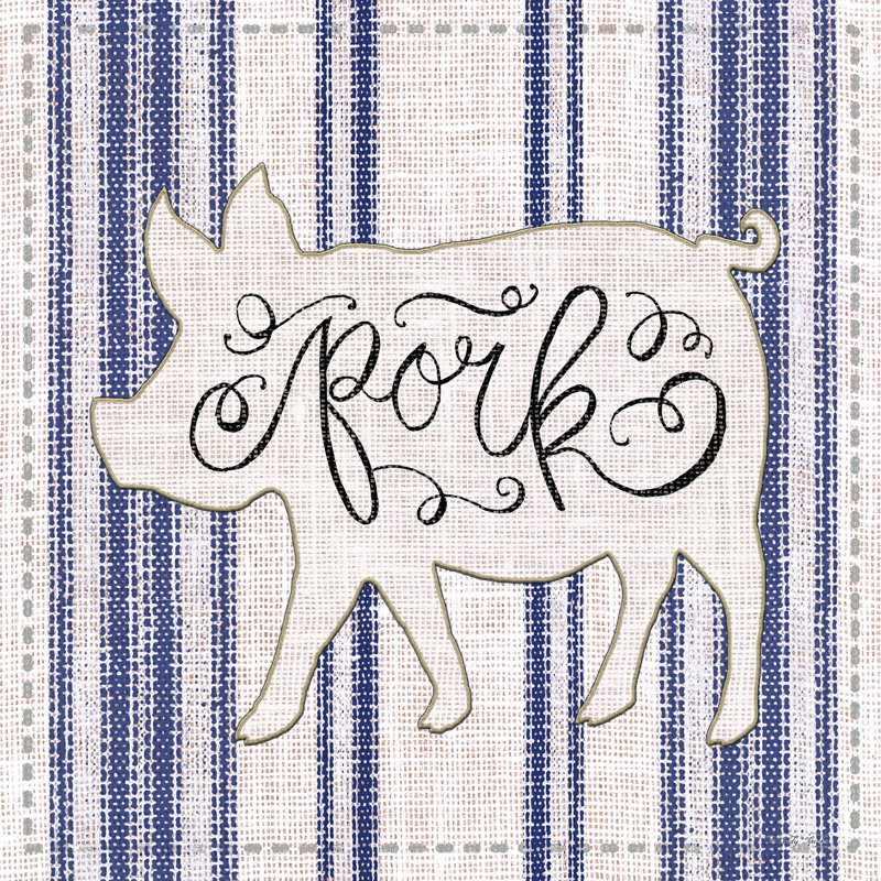 Porc par Cindy Jacobs - Imprimé, H 12 po x l 12 po, Toile tendue