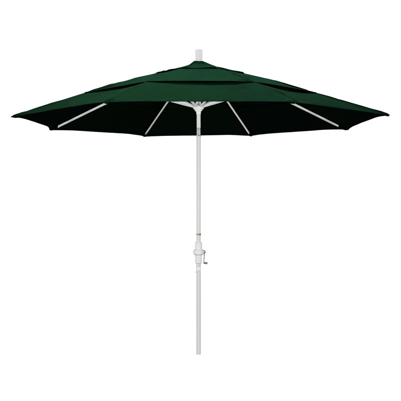 Parasol de marché Broadmeade octogonal Sunbrella, Toile Sunbrella® vert forêt, Blanc mat