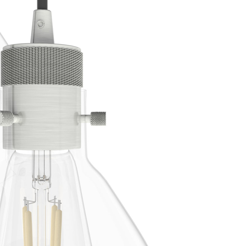 Van Nuys 3 Light Round Cluster Pendant, Brushed Nickel