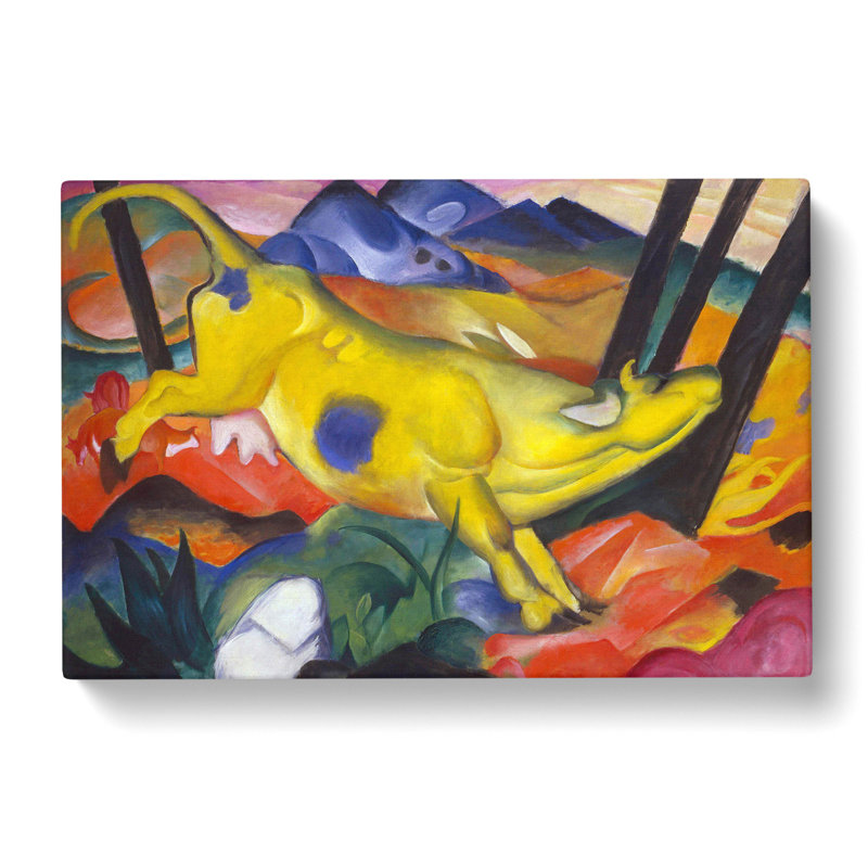 The Yellow Cow Vol.1 by Franz Marc - Wrapped Canvas Painting, 35cm H x 50cm W x 3cm D