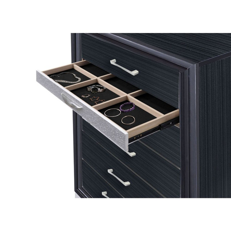 Carman 6-Drawer Rectangular Chest, Black