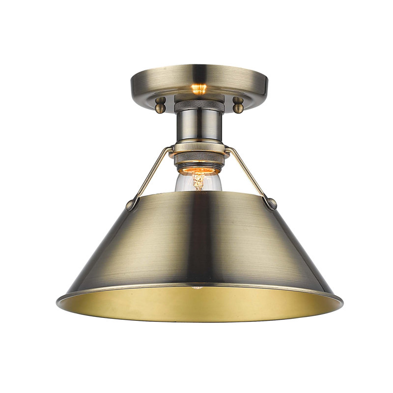 Plafonnier encastré à une lumière de 10 po Weatherford, Laiton vieilli, Laiton vieilli