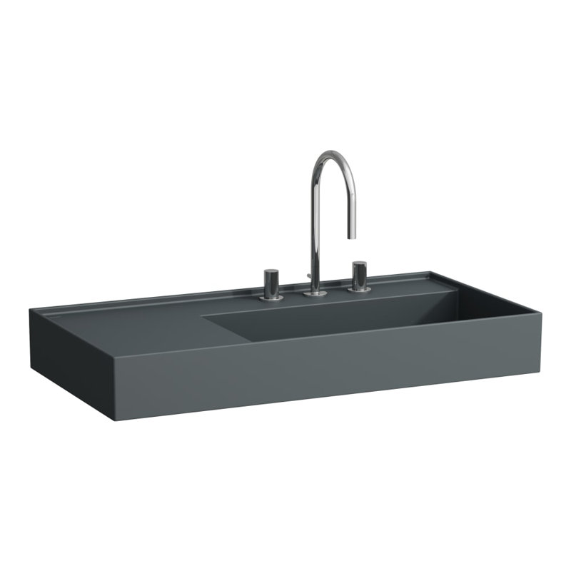 Kartell Laufen 45.2'' L Bathroom Sink, Matte Graphite