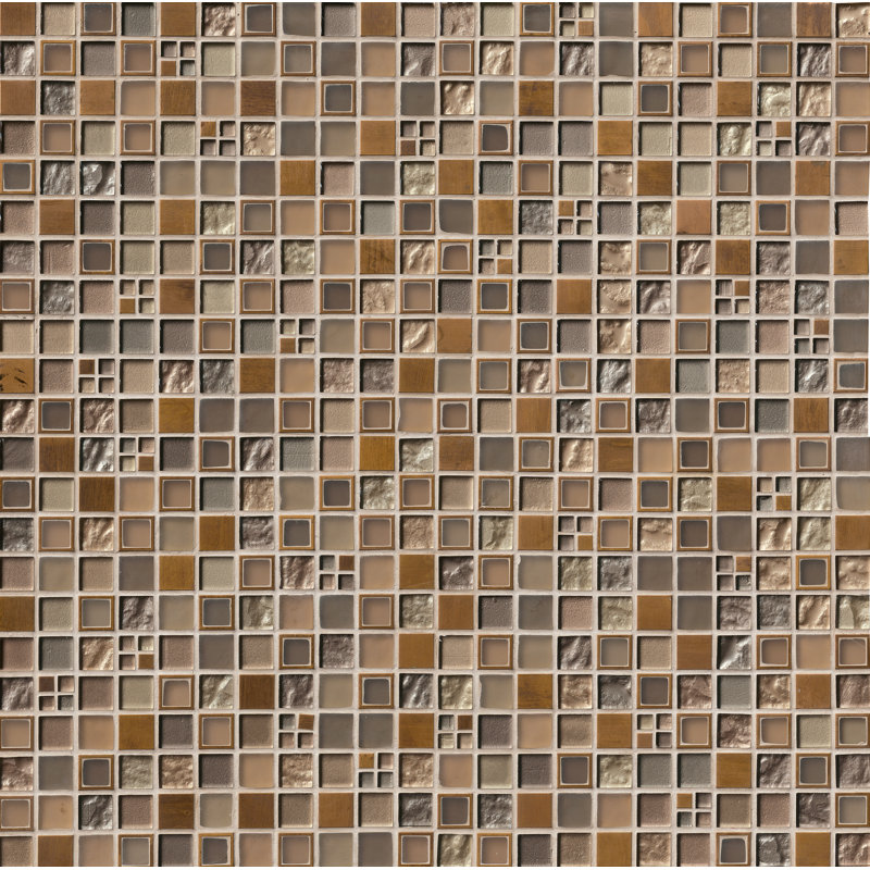 Urban District x 12 in. x 12 in. Metal Glass Blend Mosaic Floor and Wall Tile
