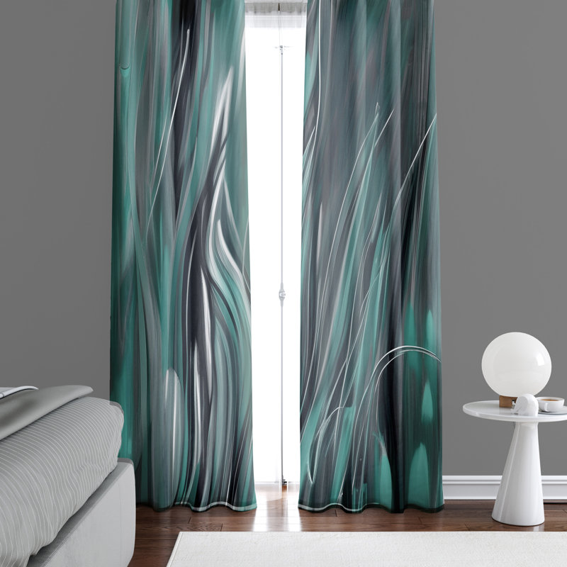 Paire de rideaux semi-transparents en polyester Dhati, L 40 po x L 52 po