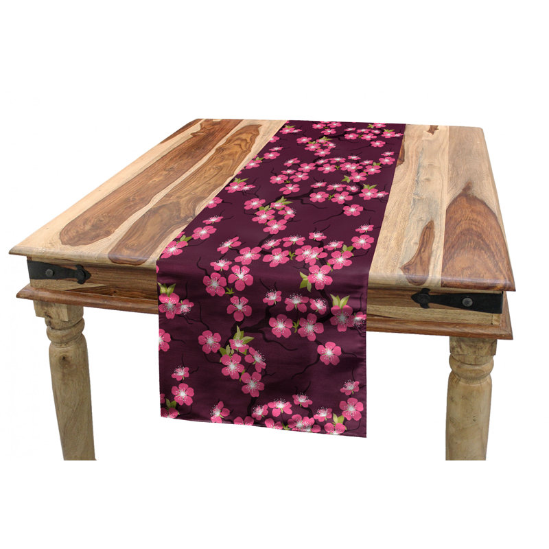 Chemin de table fleur de cerise, 72 po x 16 po