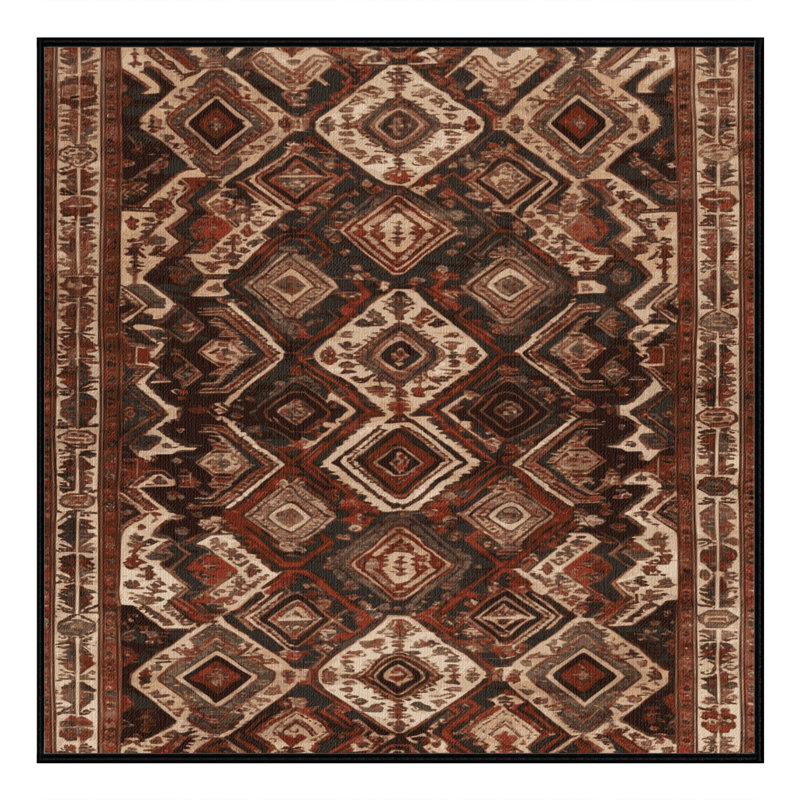 Tapis brun lavable à la machine, Carré 5 pi