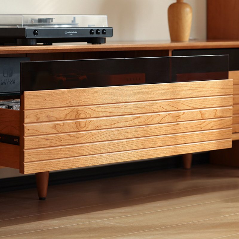 Japanese style solid wood TV stand, 78.74"
